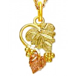 Landstrom's® Small 10K Black Hills Gold Leaves Pendant with Grapes