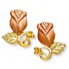 Landstrom's® Small 10K Black Hills Gold Bud Rose Earrings