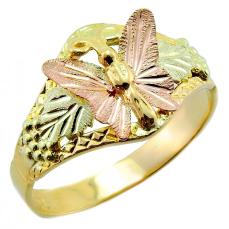 Mt Rushmore 10K Black Hills Gold Butterfly Ladies Ring