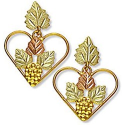 Landstrom's® 10K Black Hills Gold Heart Earrings with Grape
