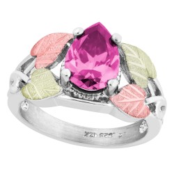 Landstrom's® Black Hills Gold on Sterling Silver Ring w/ Pink CZ