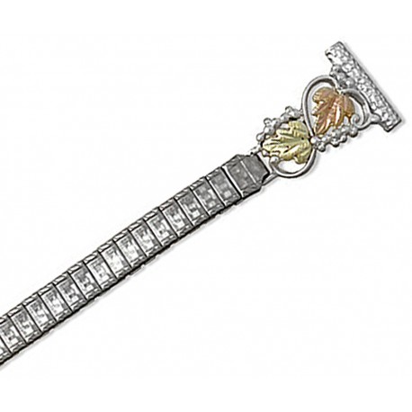 Landstrom's® Black Hills Gold Leaves on Sterling Silver Ladies Watchband