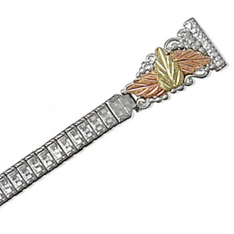 Landstrom's® Black Hills Gold 12K Leaves on Sterling Silver Ladies Watchband