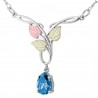 Landstrom's® Black Hills Gold on Silver Necklace with 10x7mm Pear Swiss Blue CZ