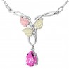 Landstrom's® Black Hills Gold on Silver Necklace with 10x7mm Pear Pink CZ