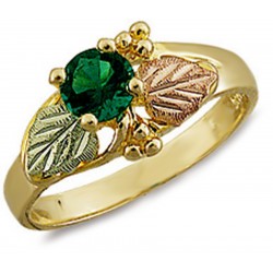 Landstrom's® 10K Black Hills Gold Ladies Ring with Emerald