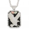 BLACK HILLS GOLD LADIES ANTIQUED STERLING SILVER EAGLE PENDANT NECKLACE