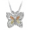 BLACK HILLS GOLD LADIES .925 STERLING SILVER BUTTERFLY PENDANT NECKLACE