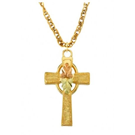 10K Black Hills Gold Religious Cross Pendant