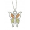 BLACK HILLS GOLD .925 STERLING SILVER SMALL BUTTERFLY PENDANT NECKLACE