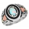 Black Hills Gold Oxidized Sterling Silver Ring With Opal