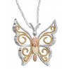 BLACK HILLS GOLD .925 STERLING SILVER BUTTERFLY PENDANT NECKLACE