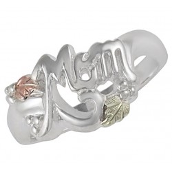 Black Hills Gold Sterling Silver MOM Ring By Coleman 