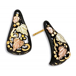Landstrom's® Decorative Black Hills Gold on Black Powder Coated Earrings