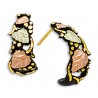 Landstrom's® Black Hills Gold on Black Powder Coated Earrings w 12K Gold Leaves