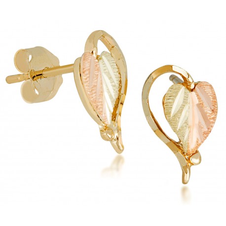 Landstrom's® Small Black Hills Gold Heart-Leaf Earrings