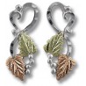 Landstrom's® Black Hills Gold on Sterling Silver Heart Earrings w 12K Leaves