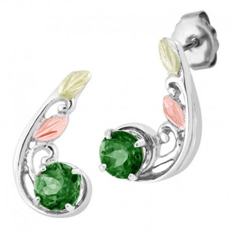 Landstrom's® Black Hills Gold on Sterling Silver Soude Emerald Earrings