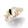 BHG STERLING SILVER LADIES MOTHER OF PEARL AND ONYX RING