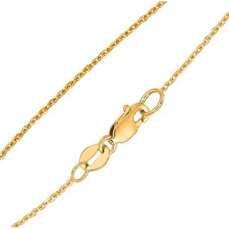 10K Solid Yellow Gold Cable Chain 18-Inch Long