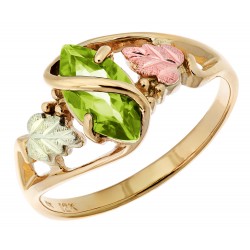 10K Black Hills Gold Ladies Ring with Peridot