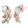 Coleman Stunning 10k Black Hills Gold Post Earrings with Genuine Opal