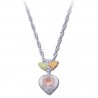 BLACK HILLS STERLING SILVER LADIES PINK CZ HEART PENDANT NECKLACE