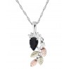 Black Hills Gold on Sterling Silver Onyx Pendant Necklace