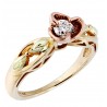 Landstrom's® Tri-color Black Hills Gold Rose & Diamond Engagement Ring