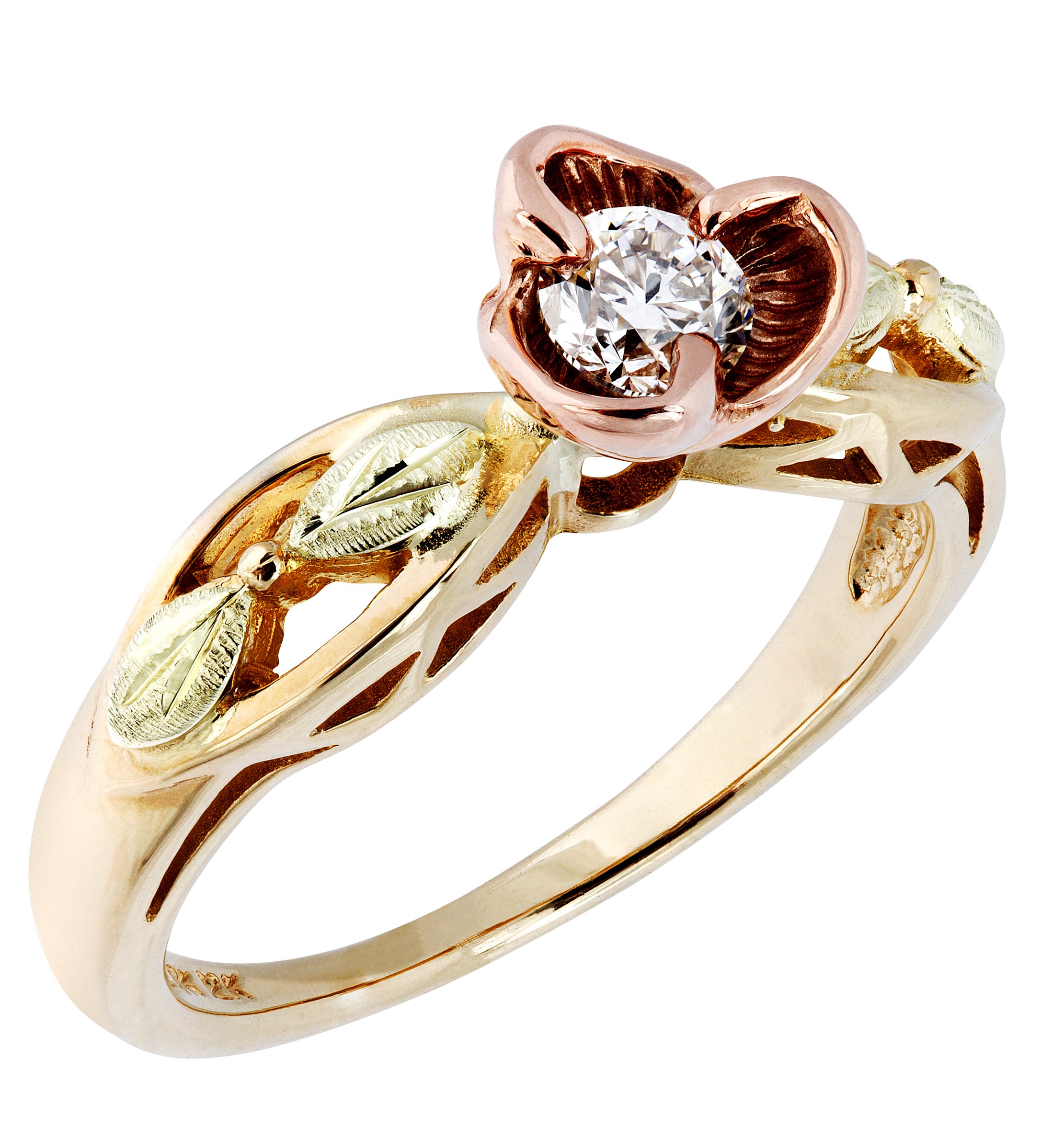 tri color engagement ring