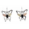 Black Hills Gold on Sterling Silver Butterfly Earrings with Onyx