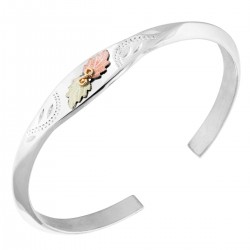 Landstrom's® Sterling Silver Cuff Bracelet with 12K Leaves