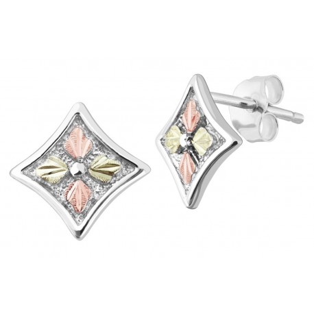 Landstrom's® Sterling Silver Post Earrings with Four Leaves