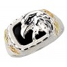 Black Hills Gold on Sterling Silver Eagle Ring with Onyx
