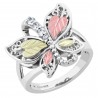 Landstrom's® Black Hills Gold on Sterling Silver Butterfly Ring w/ CZ