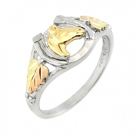 IN STOCK *** BLACK HILLS GOLD STERLING SILVER HORSESHOE LADIES RING *** IN STOCK