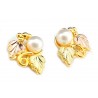 Landstrom's® 10K Black Hills Gold Leaves Earrings with Pearl