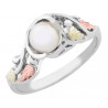 Black Hills Gold on Sterling Silver Ladies Ring with 5.5MM Pearl