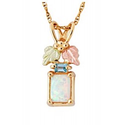 Landstrom's® Small 10K Gold Pendant with Opal & Topaz