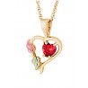 Landstrom's® Small 10K Gold Heart Pendant with Ruby