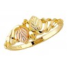 Mt. Rushmore 10K Yellow Gold Ladies Ring with 12K Gold Leaves
