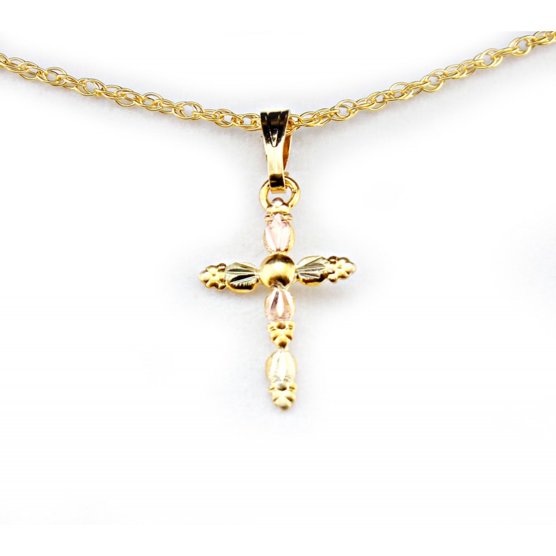 Landstrom's® 10K Black Hills Gold Small Cross Pendant ...