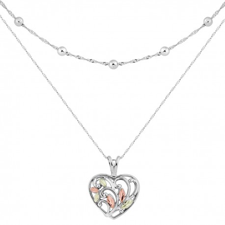 Landstrom's® Black Hills Gold on Sterling Silver Heart Necklace