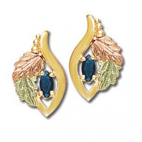 Landstrom's® 10K Black Hills Gold Earrings with Sapphire