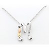 Black Hills Gold on Sterling Silver Initials Pendant - M
