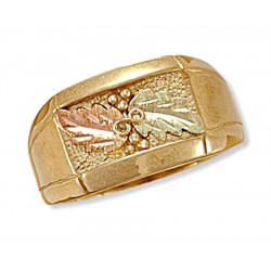 Men`s 10K Black Hills Gold Ring By Landstroms