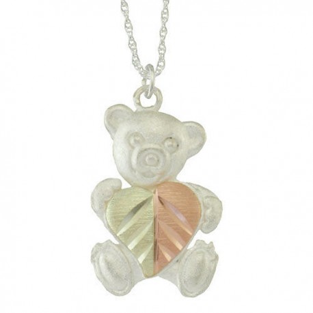 10K Yellow Gold Gummy Teddy Bear Necklace Charm Pendant