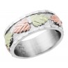 Mt. Rushmore Sterling Silver Ladies Band Ring with 12K Leaves