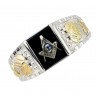 Mt. Rushmore Sterling Silver Masonic Ring with Onyx