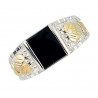 Mt. Rushmore Sterling Silver Onyx Mens Ring